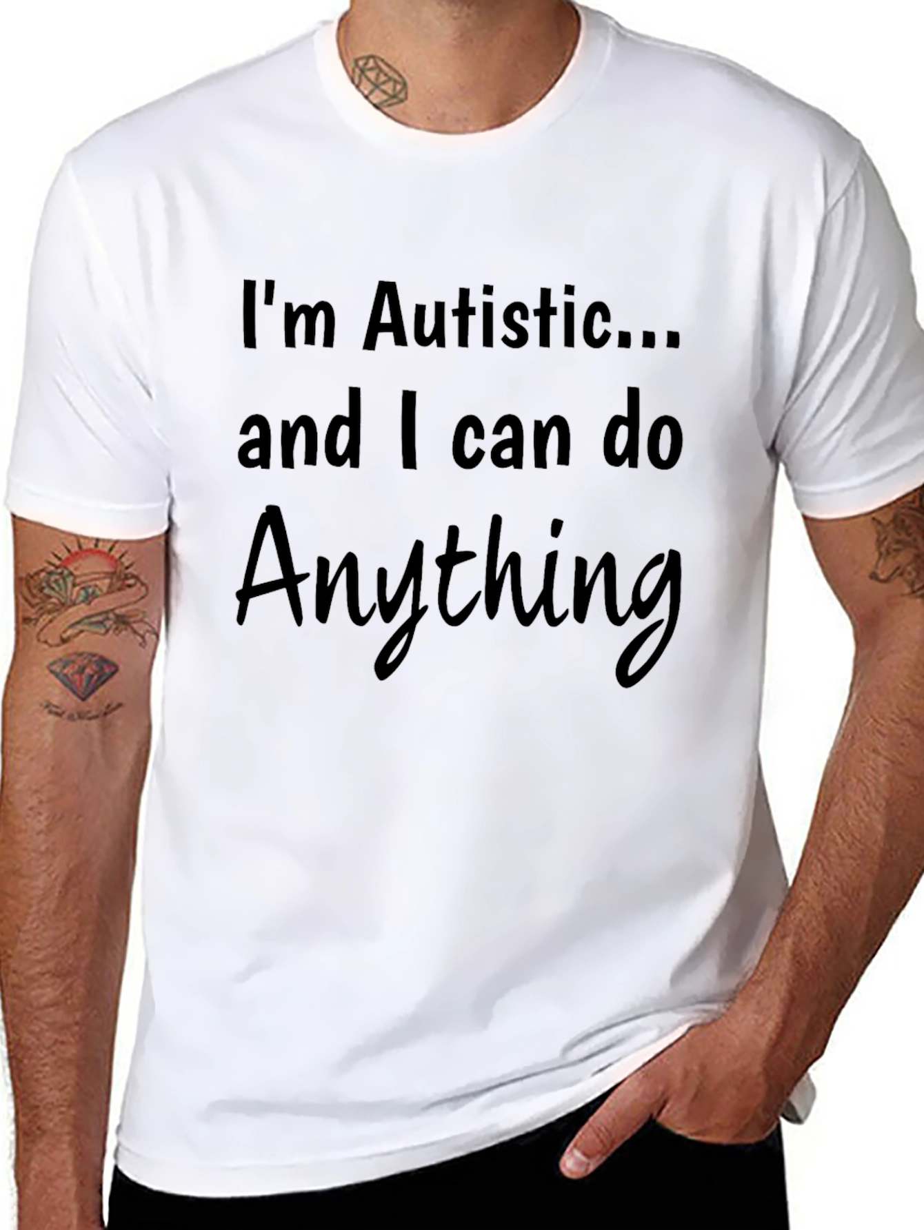 Autistic & Able T-Shirt - Black Cotton Graphic Tee