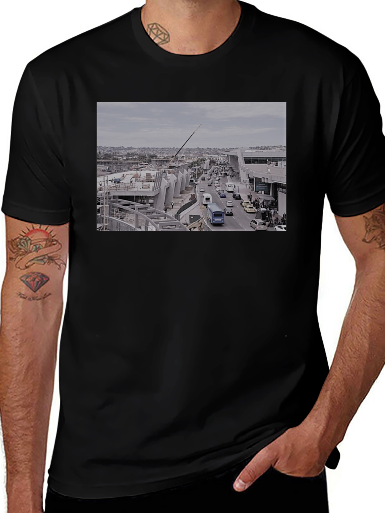 Cityscape Graphic Black T-Shirt