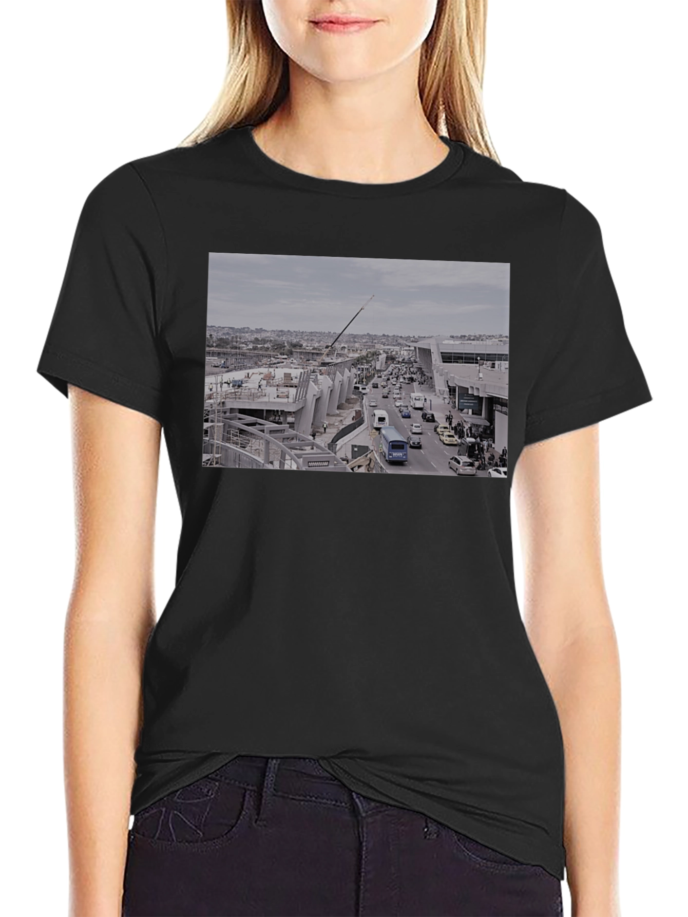 Cityscape Graphic Black T-Shirt