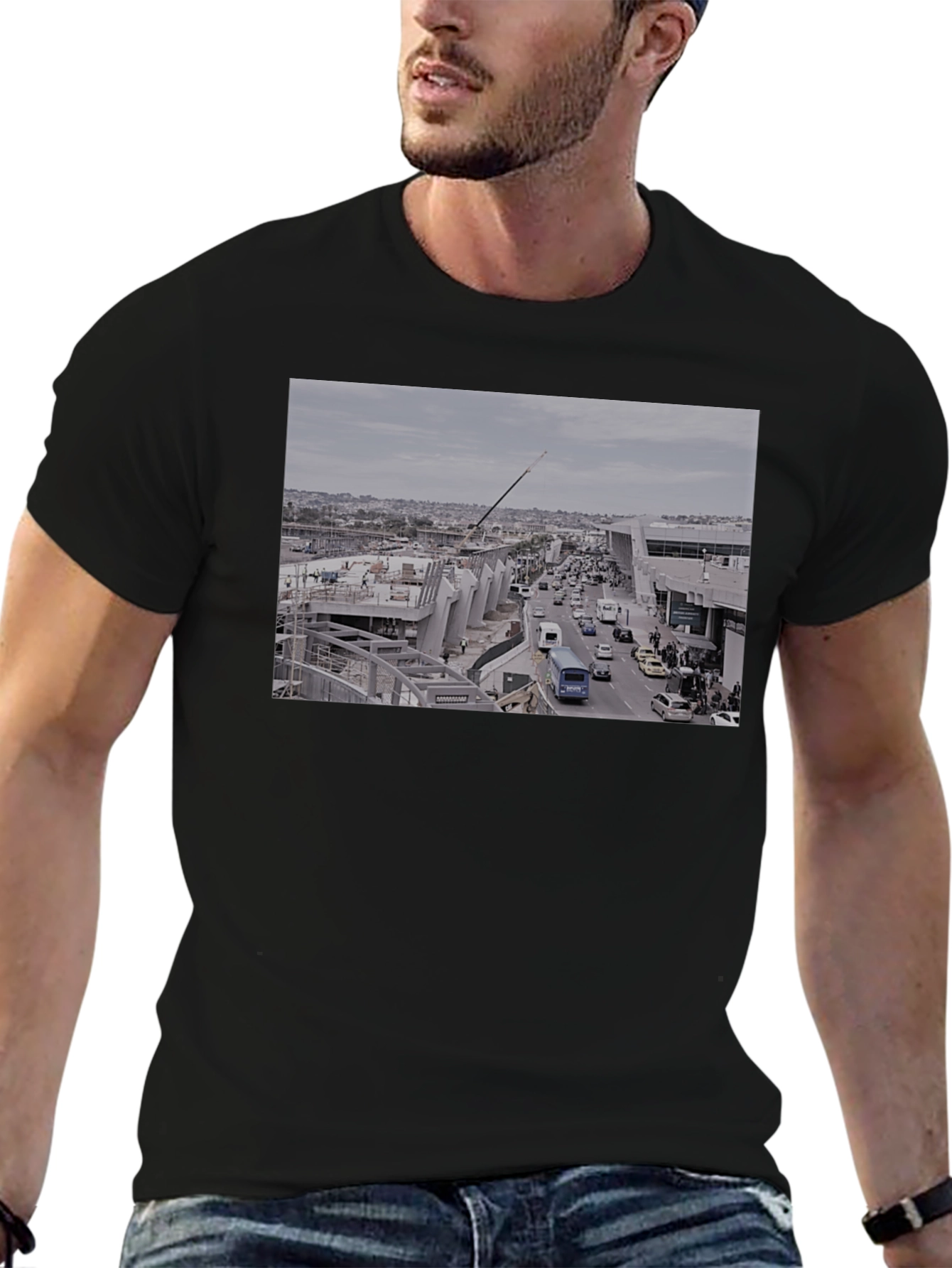 Cityscape Graphic Black T-Shirt