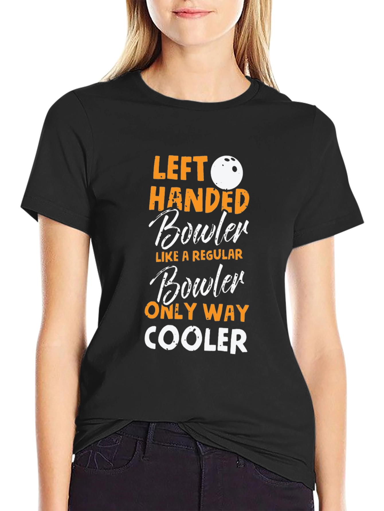 Left Handed Bowler Graphic T-Shirt