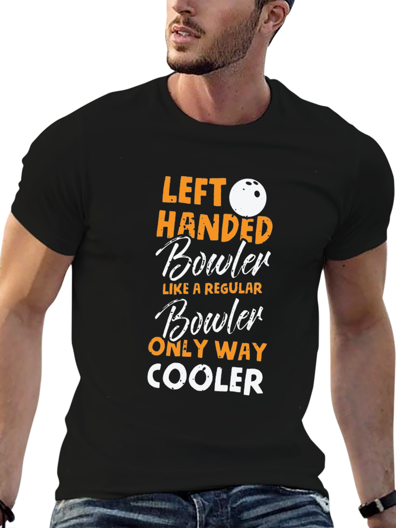 Left Handed Bowler Graphic T-Shirt
