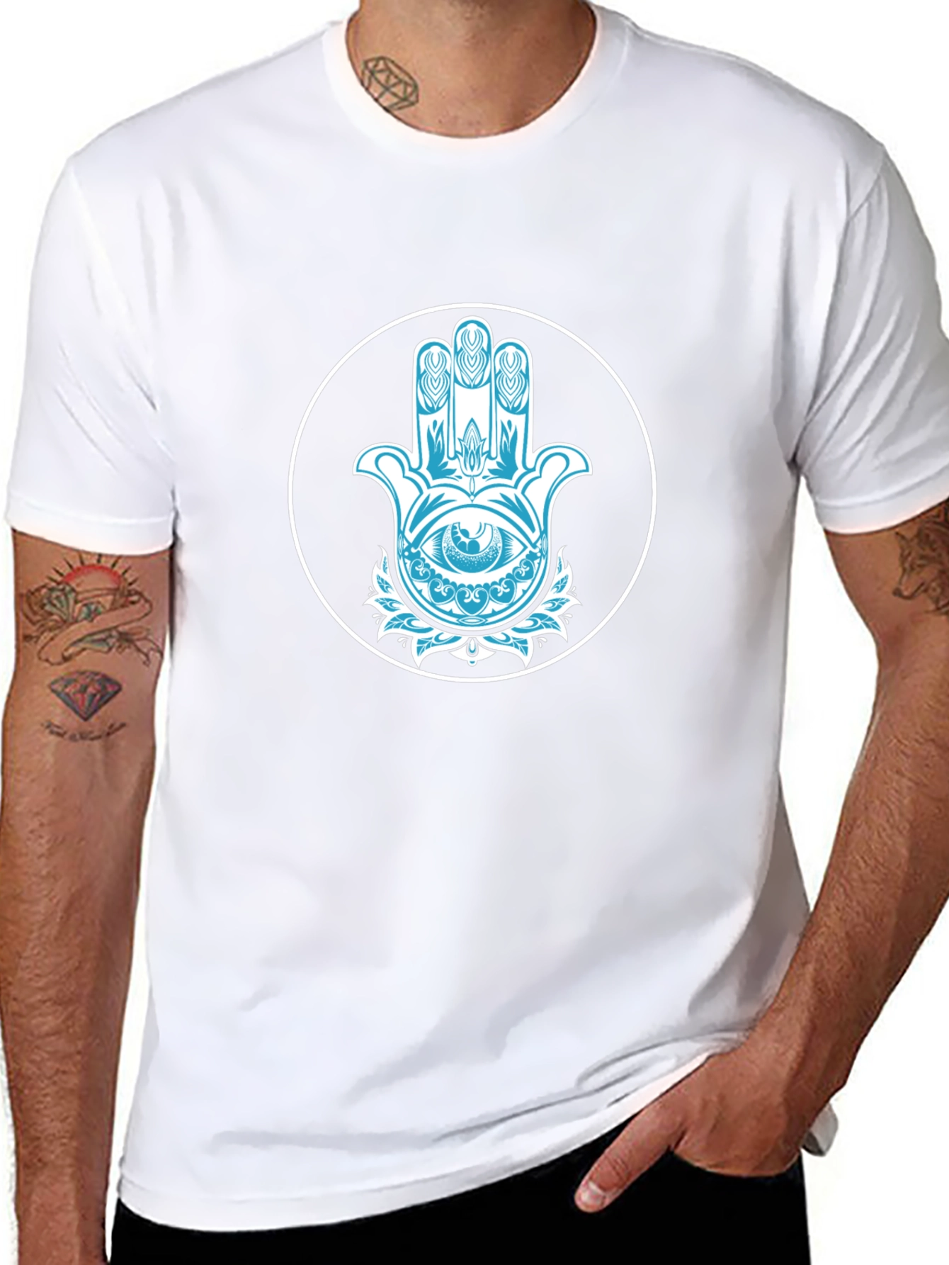 Hamsa Hand Graphic Black Tee