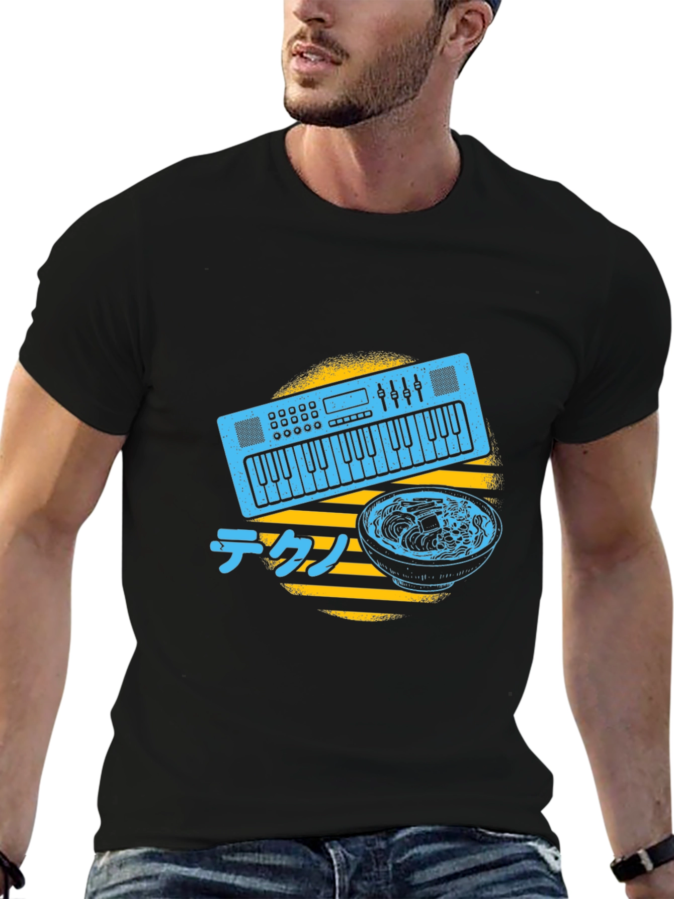 Synth Ramen T-Shirt - Musical Japanese Foodie Tee