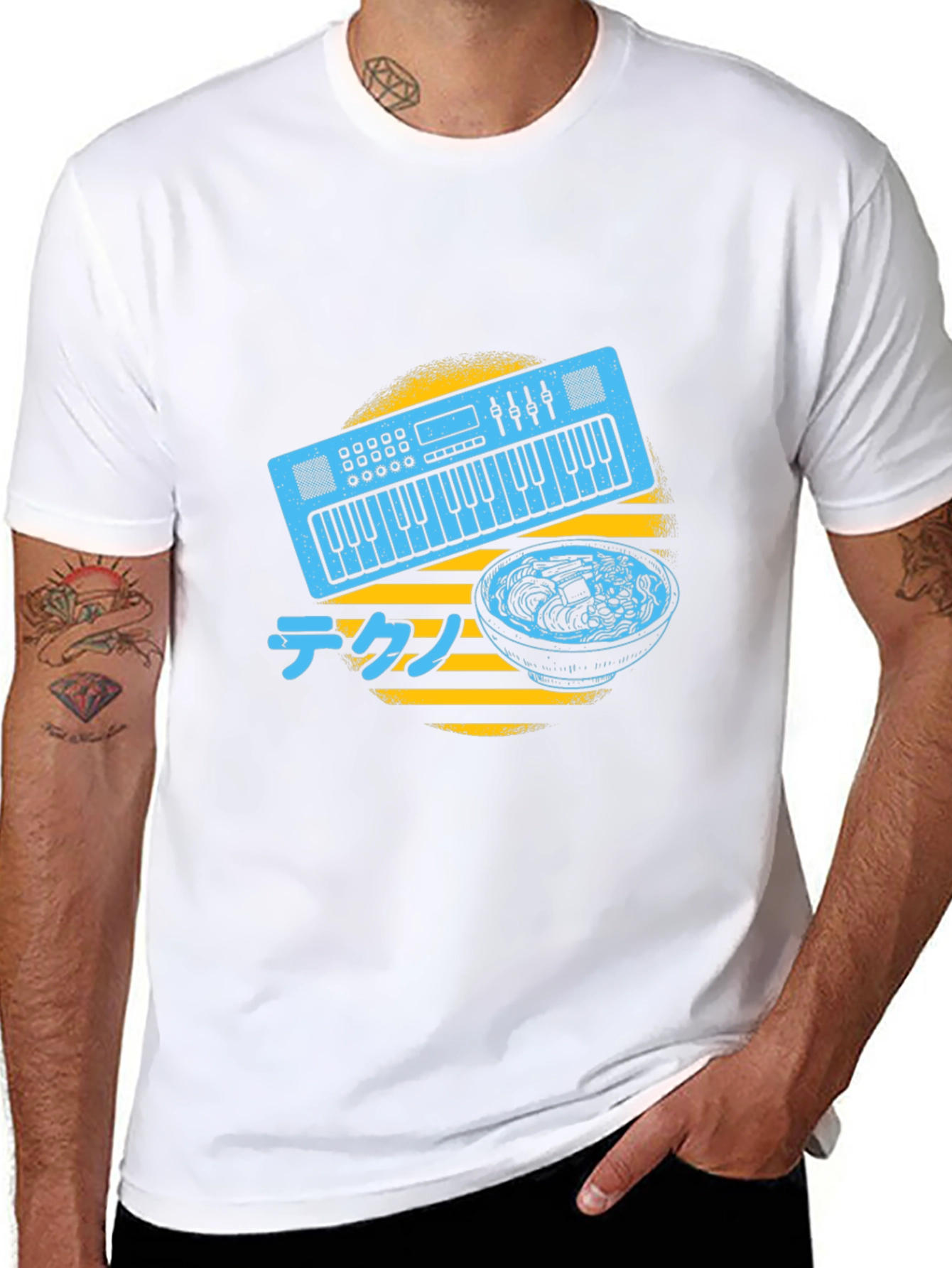 Synth Ramen T-Shirt - Musical Japanese Foodie Tee