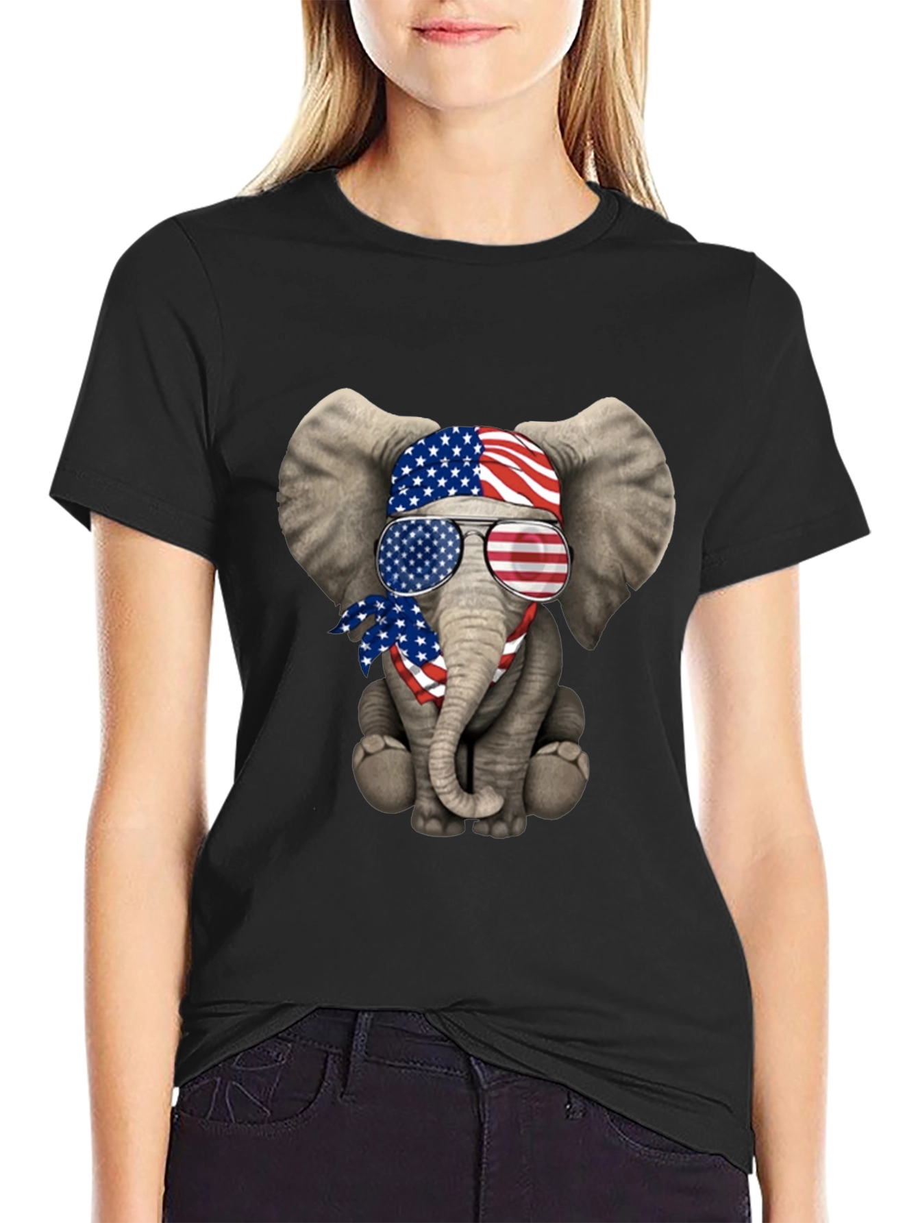Patriotic Elephant T-Shirt - USA Flag