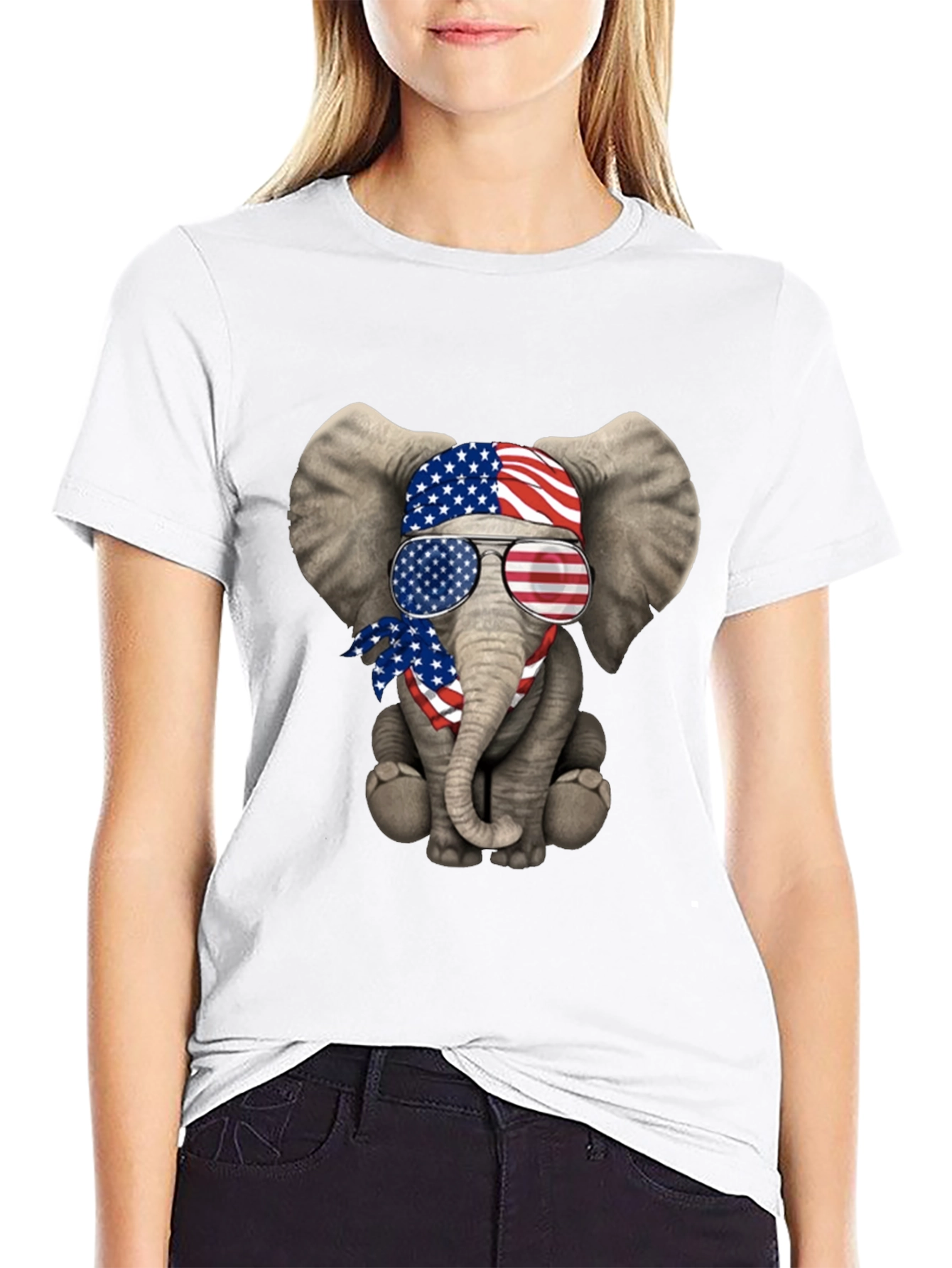 Patriotic Elephant T-Shirt - USA Flag