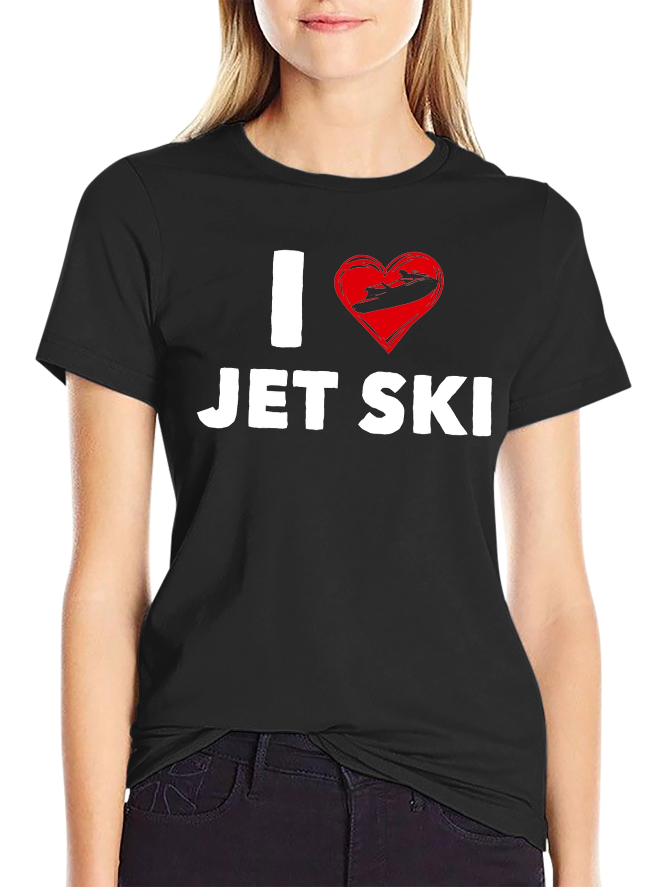 I Heart Jet Ski T-Shirt - Black Graphic Tee