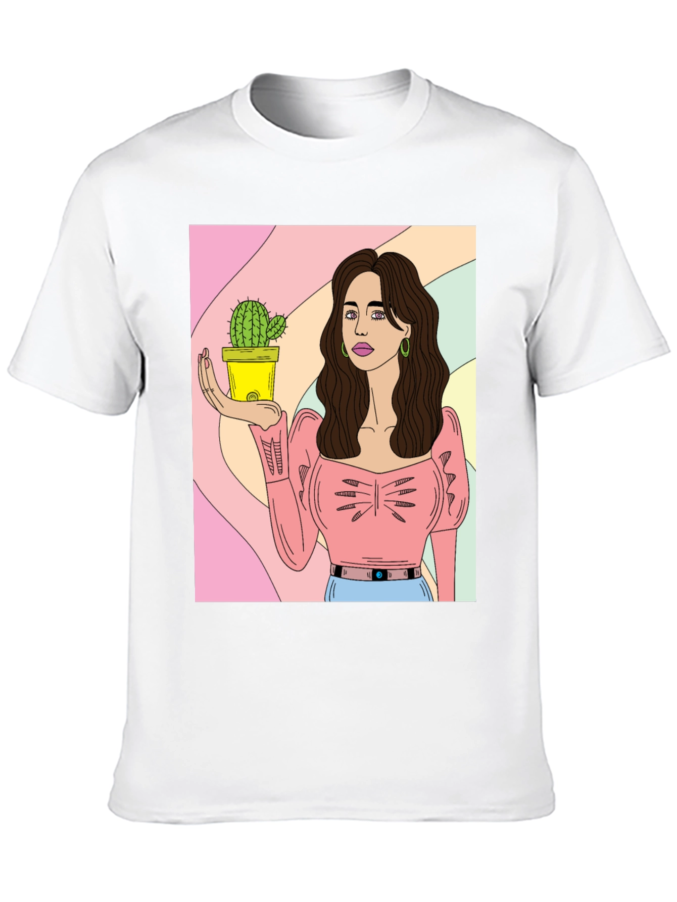 Cactus Girl Graphic Tee - Black