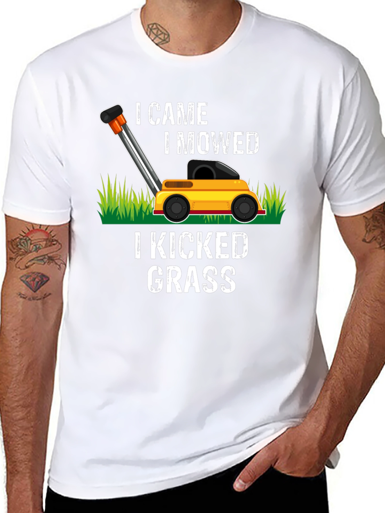 I Came I Mowed Lawn Mower Graphic Tee