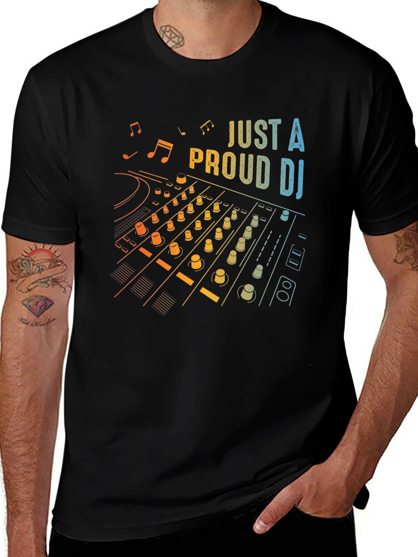 Proud DJ Mixer Graphic Tee - Black