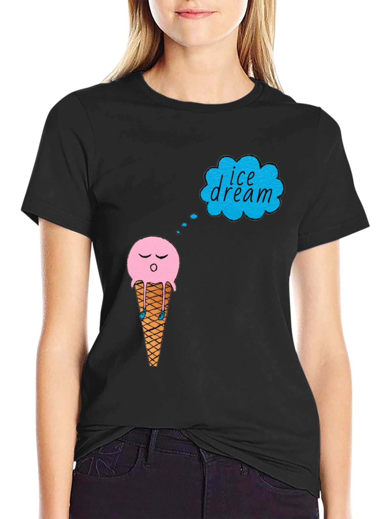 Ice Cream Dream T-Shirt - Black Cotton Tee
