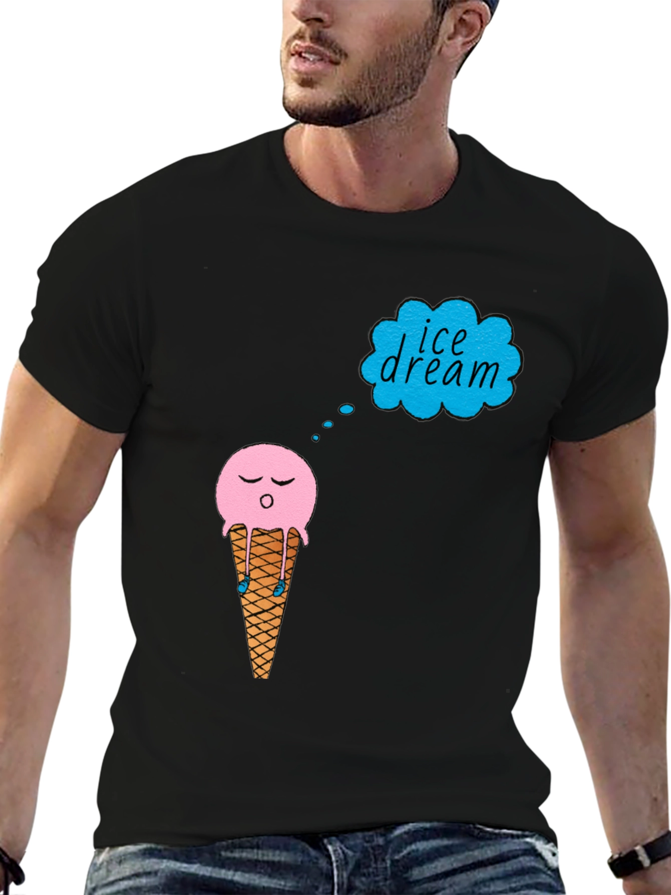 Ice Cream Dream T-Shirt - Black Cotton Tee