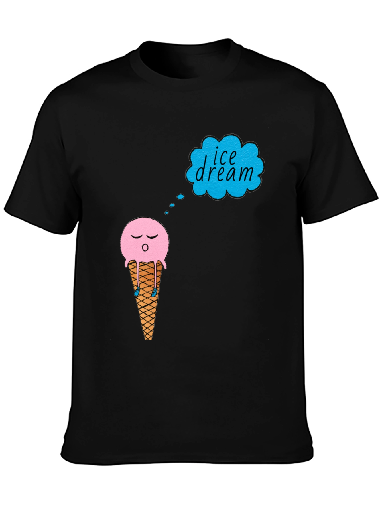Ice Cream Dream T-Shirt - Black Cotton Tee