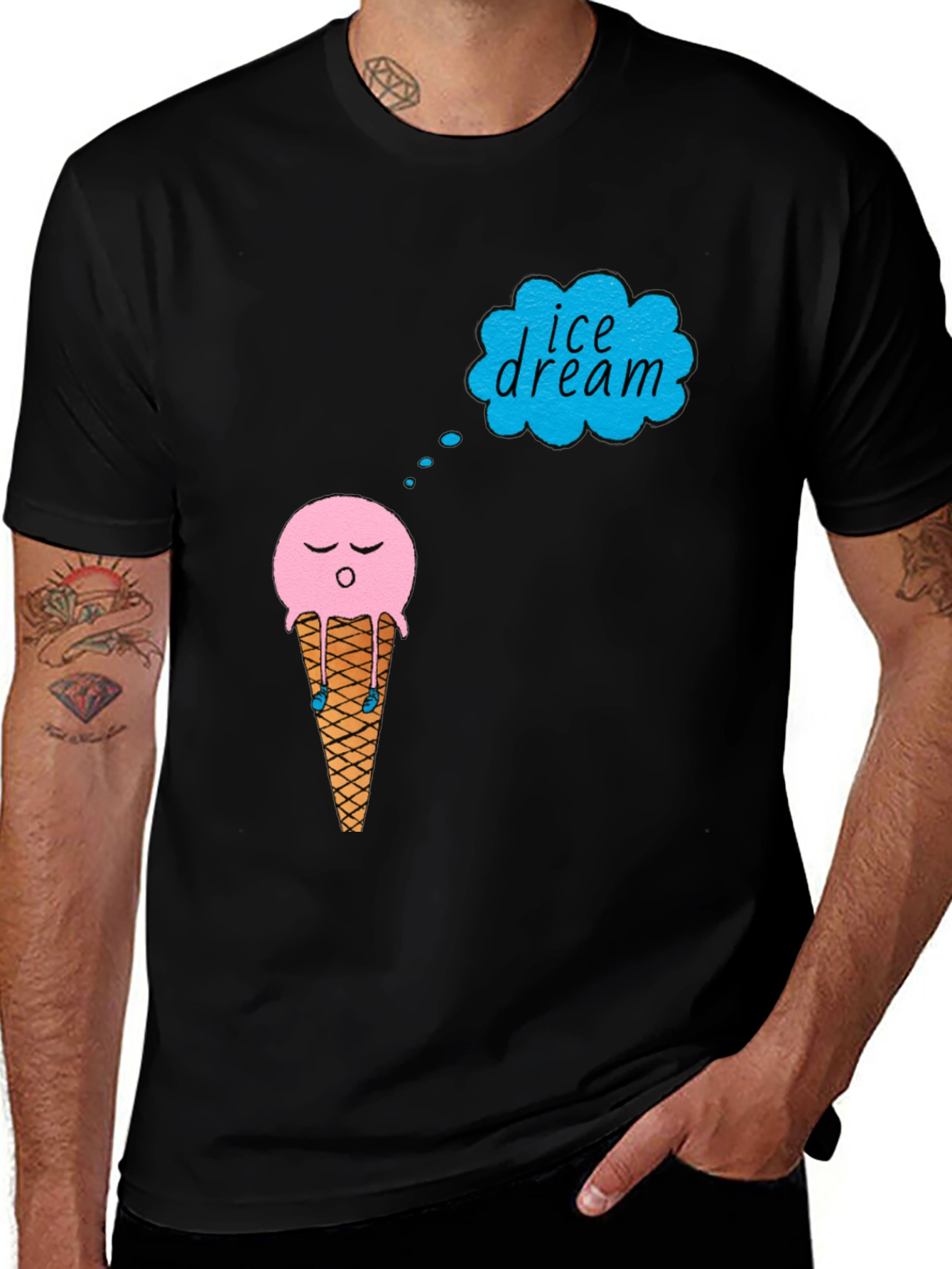 Ice Cream Dream T-Shirt - Black Cotton Tee
