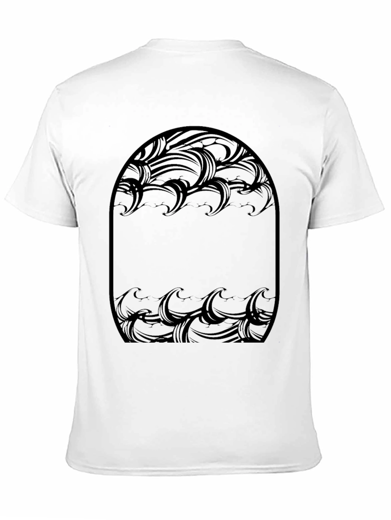 Abstract Wave Design Black T-Shirt