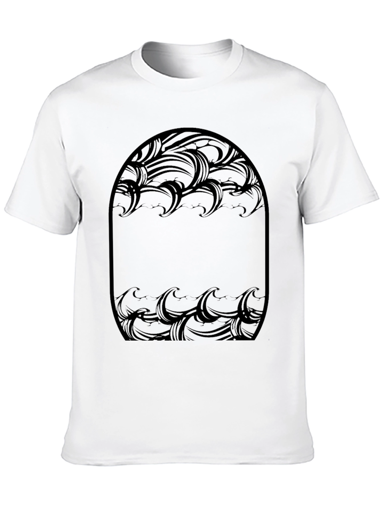 Abstract Wave Design Black T-Shirt