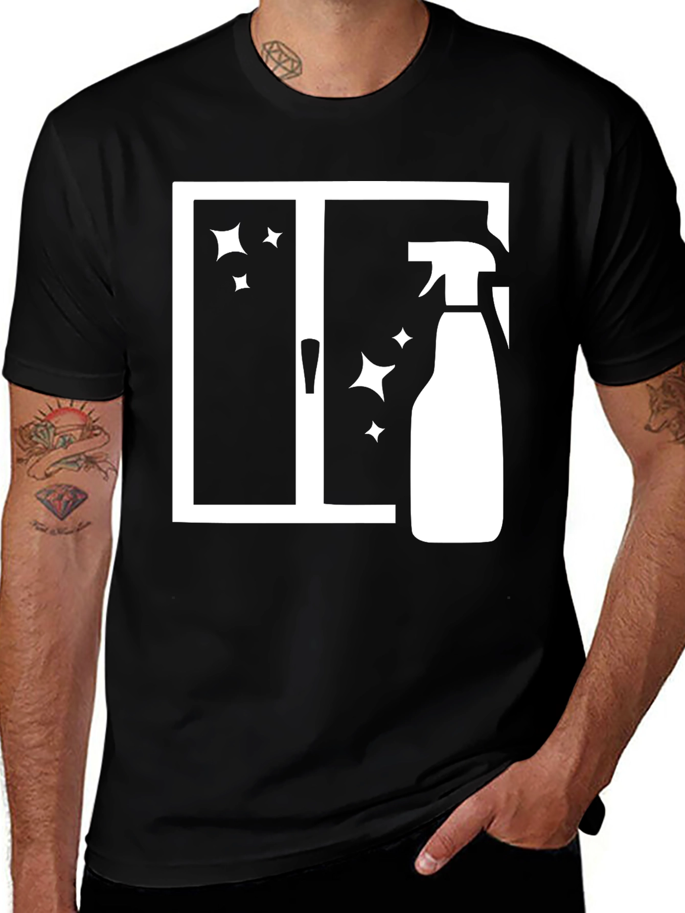 Cleaning Window T-Shirt - Funny Janitor Tee