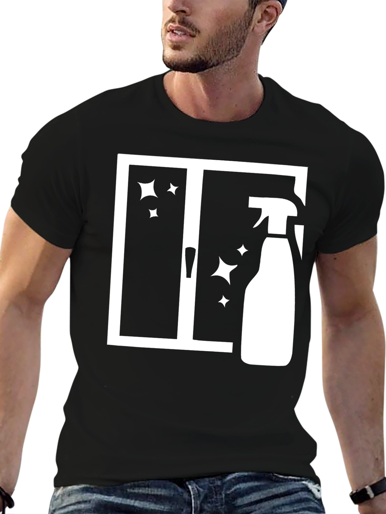 Cleaning Window T-Shirt - Funny Janitor Tee