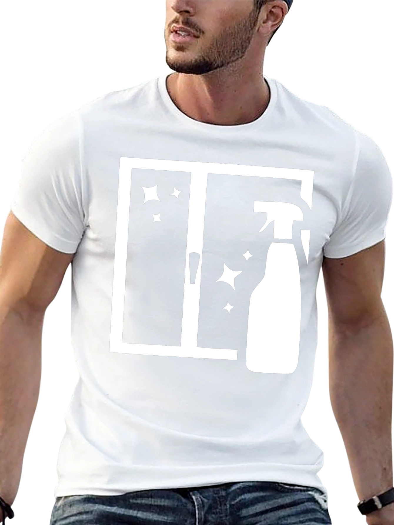 Cleaning Window T-Shirt - Funny Janitor Tee
