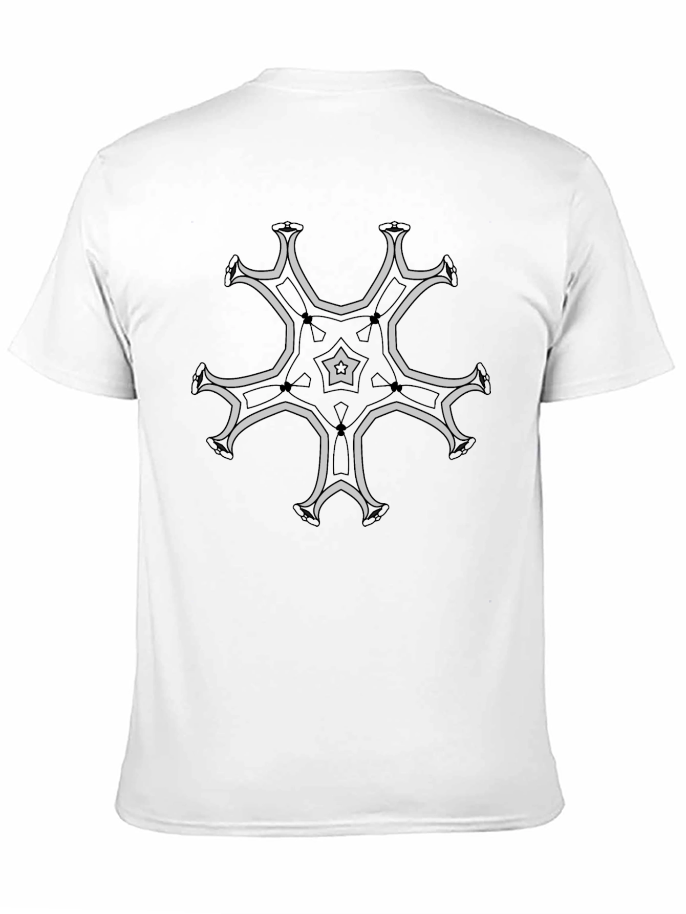 Abstract Star Design Black T-Shirt