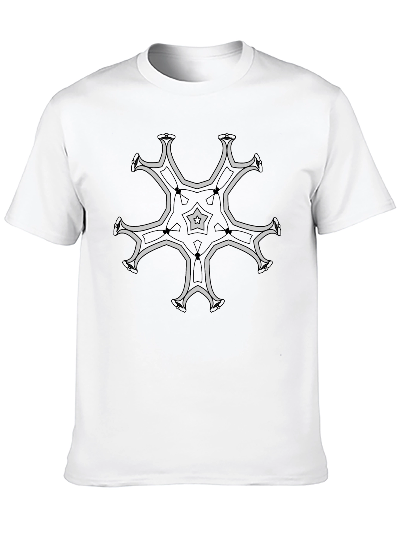 Abstract Star Design Black T-Shirt