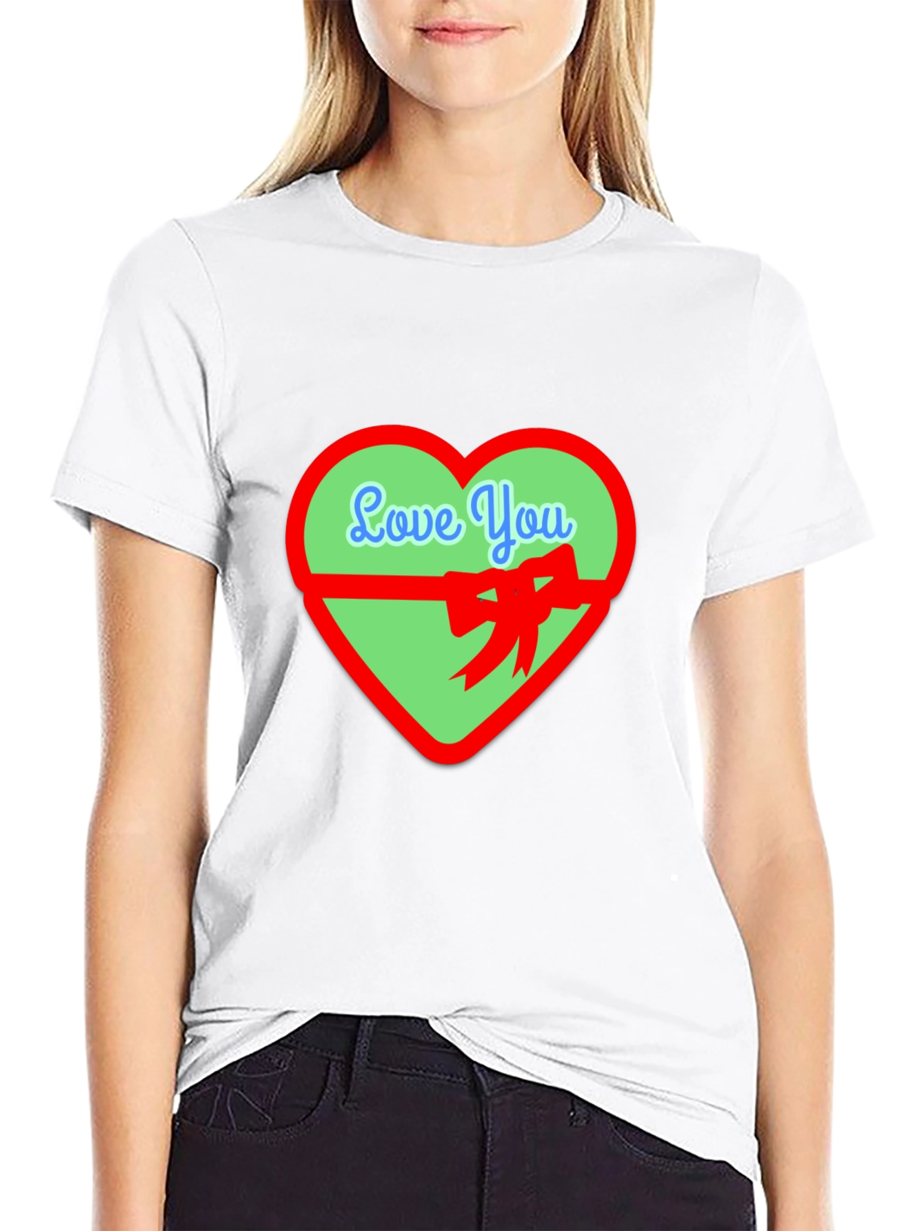 Love You Heart Graphic Tee - Black Casual Shirt