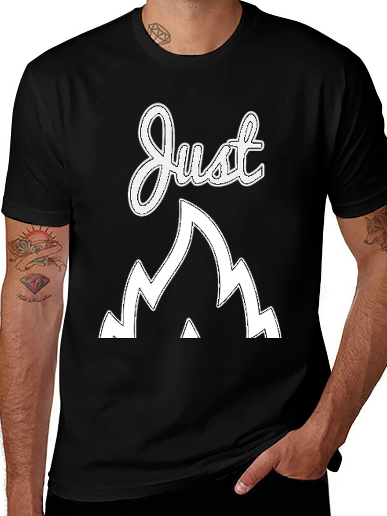 Just Go Mountain Graphic Tee - Black
