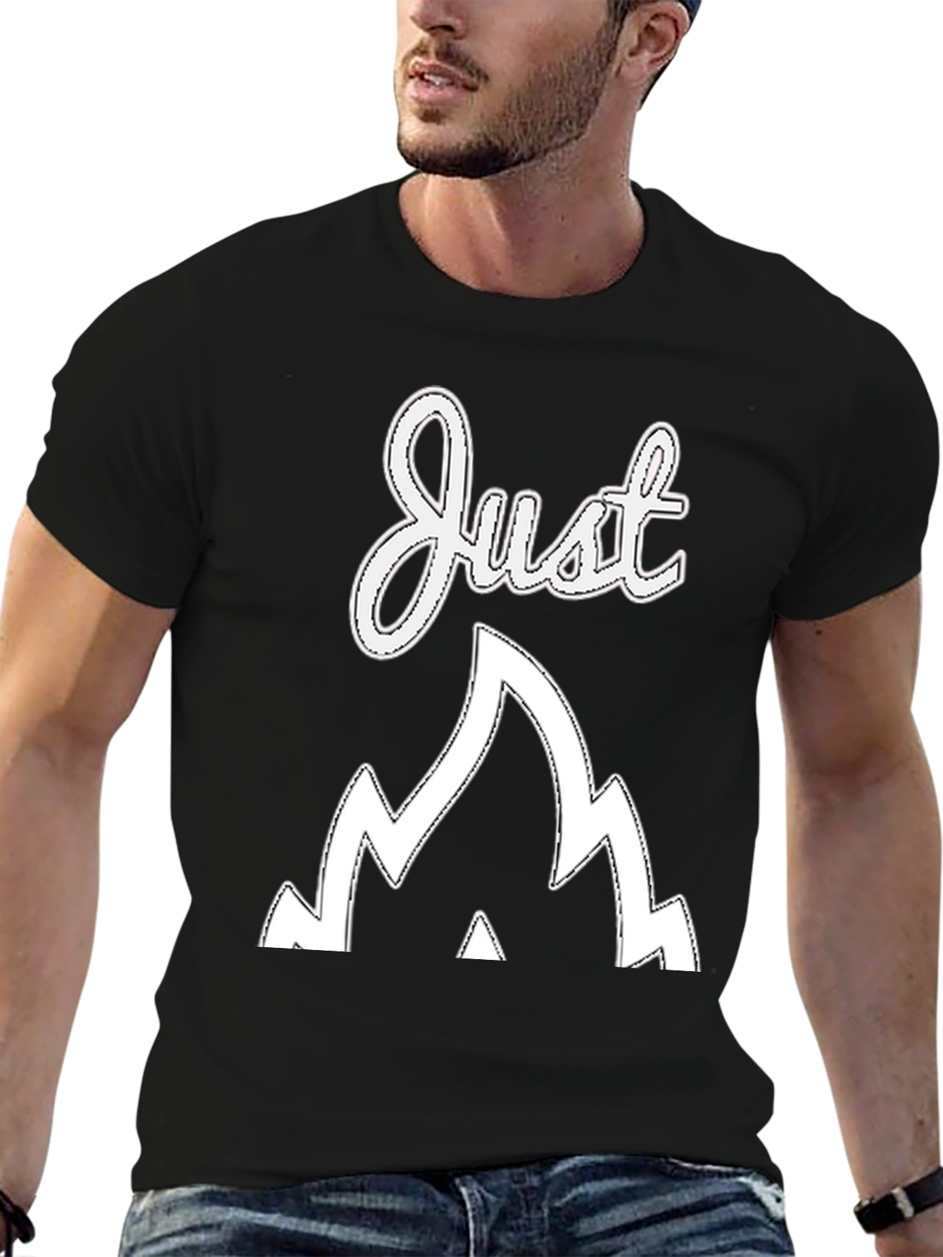 Just Go Mountain Graphic Tee - Black
