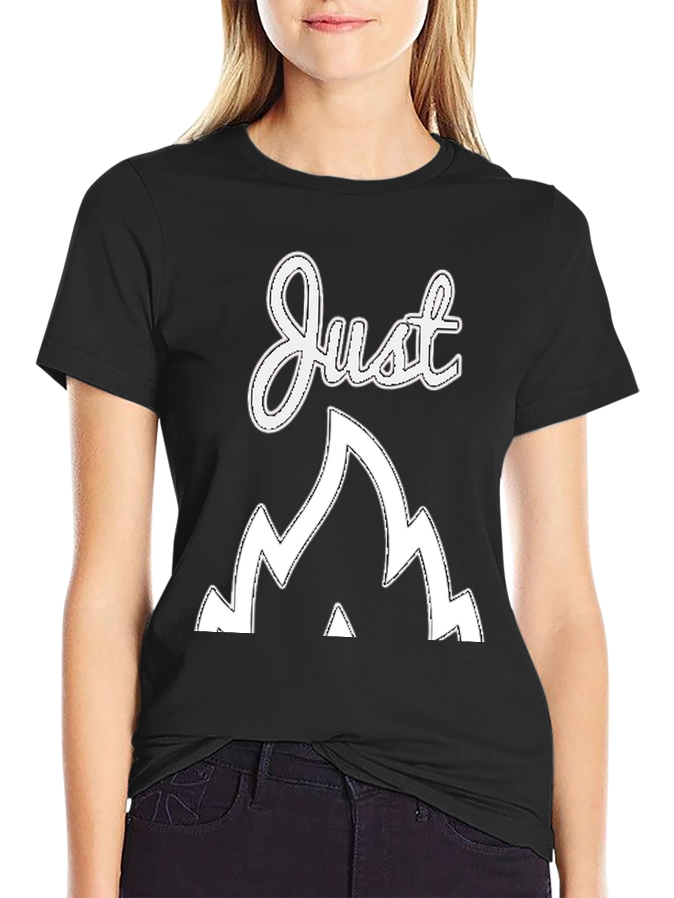 Just Go Mountain Graphic Tee - Black