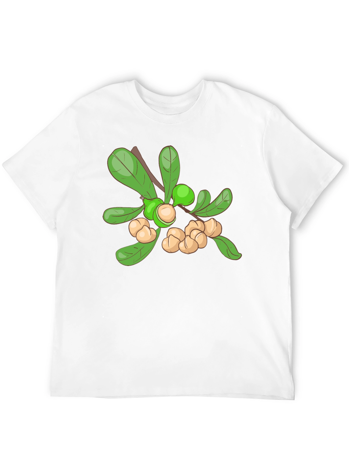 Macadamia Nut Branch Graphic Tee - Black Cotton Blend