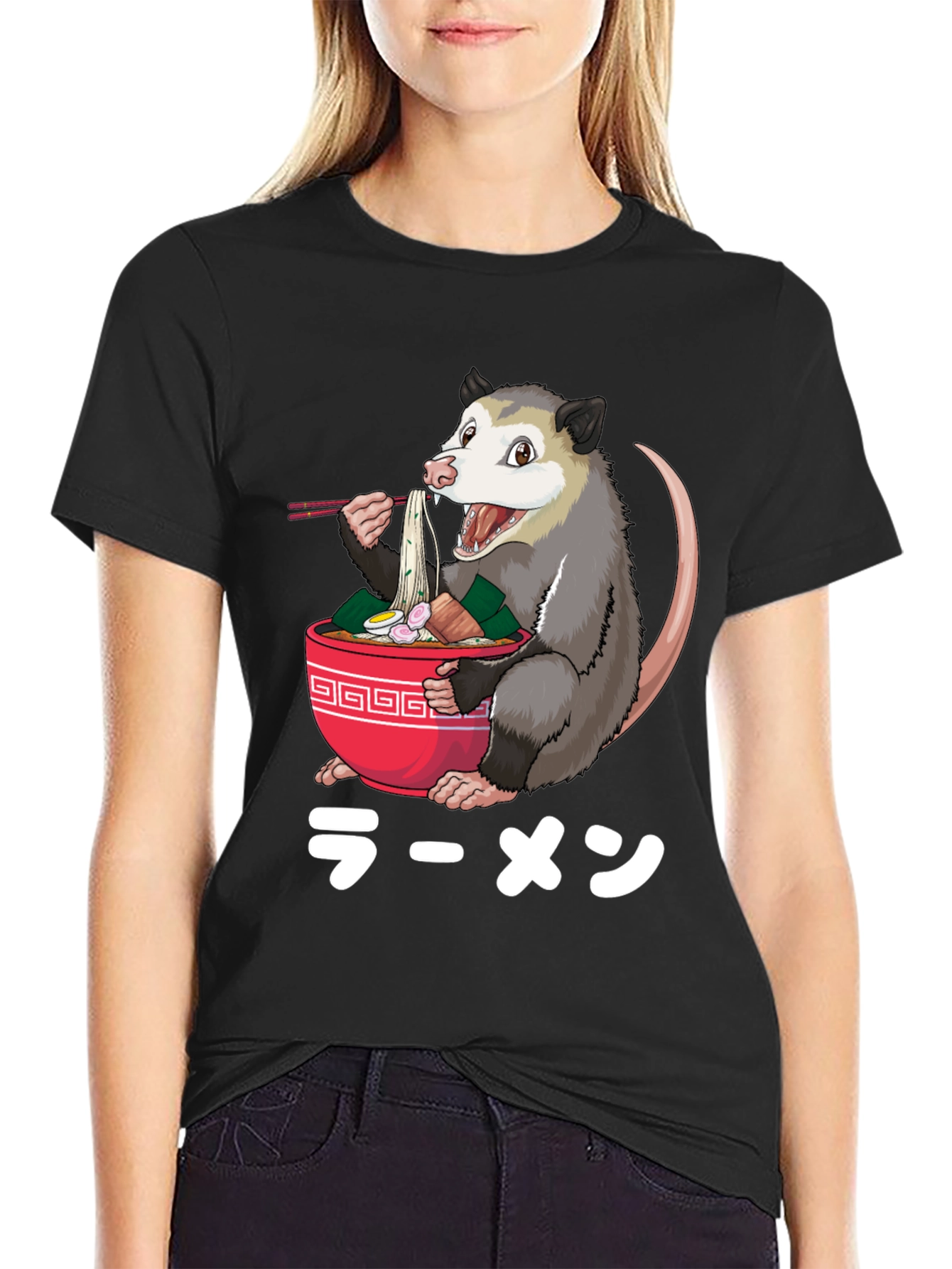Opossum Ramen T-Shirt - Unique Graphic Tee