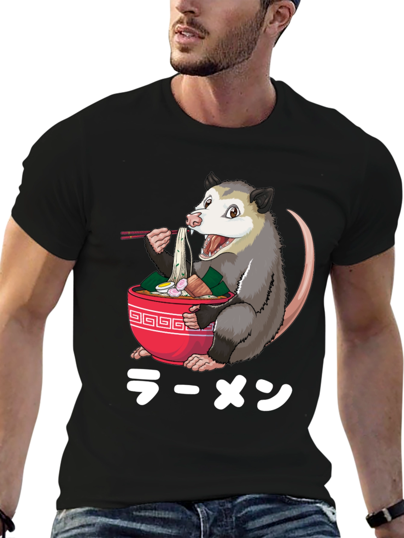 Opossum Ramen T-Shirt - Unique Graphic Tee