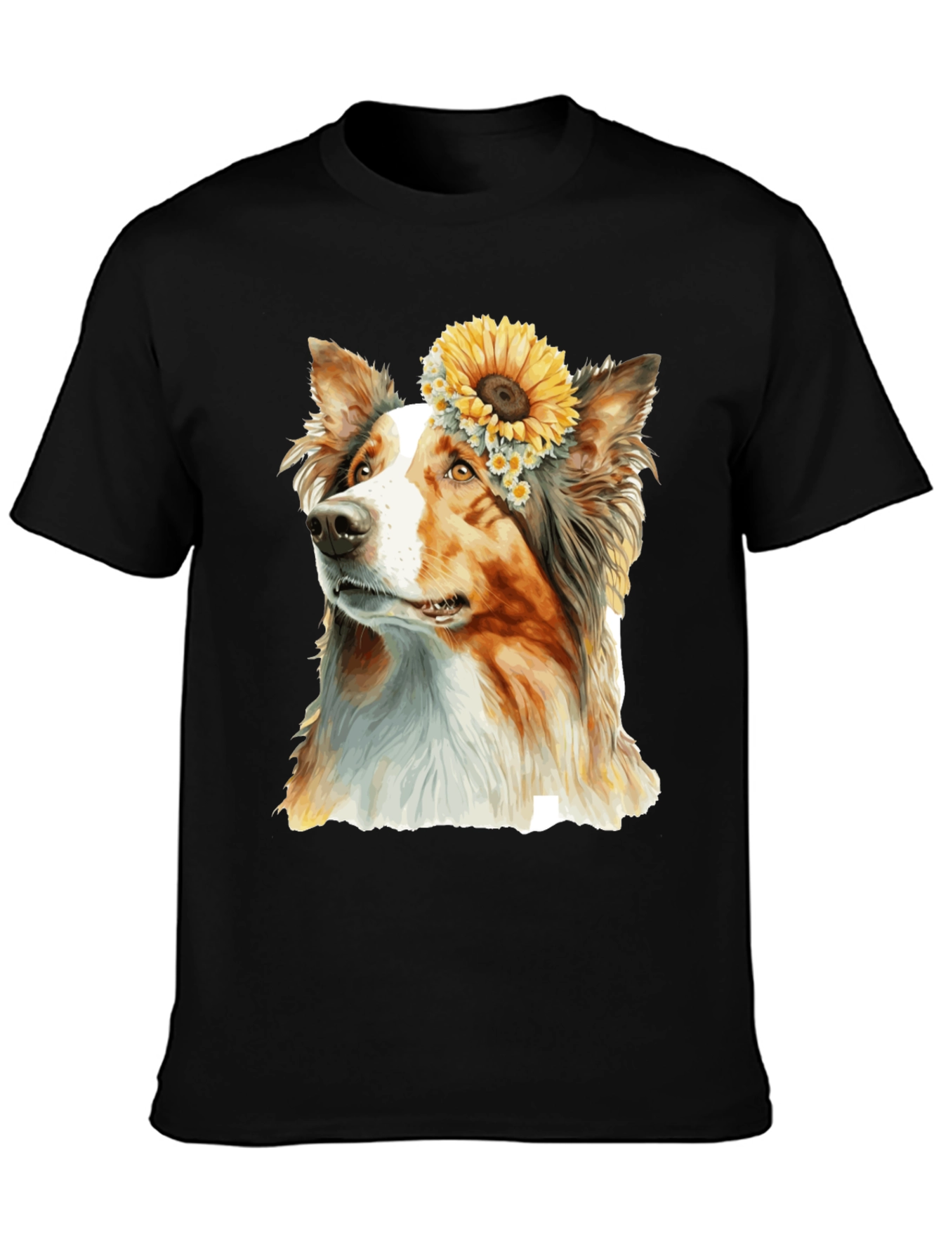 Dog Sunflower Crown T-Shirt
