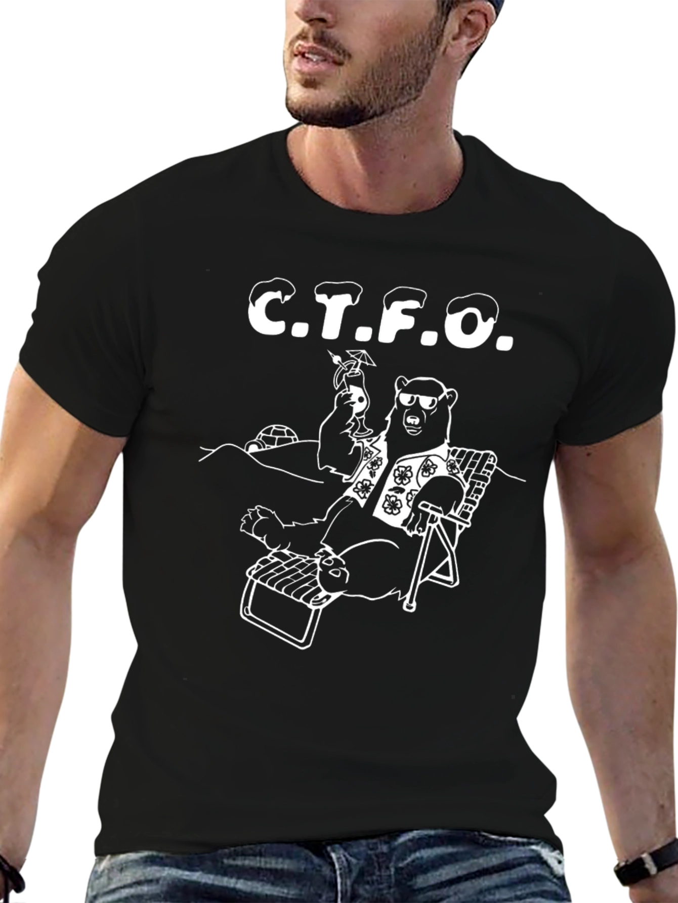 CTFO Bear T-Shirt - Relaxed Tropical Vibe