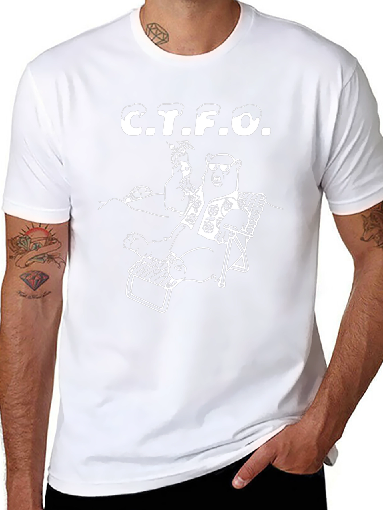 CTFO Bear T-Shirt - Relaxed Tropical Vibe
