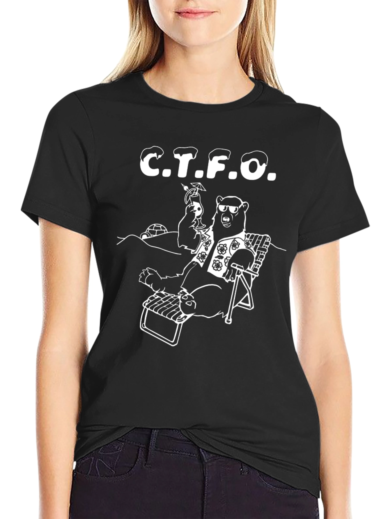 CTFO Bear T-Shirt - Relaxed Tropical Vibe