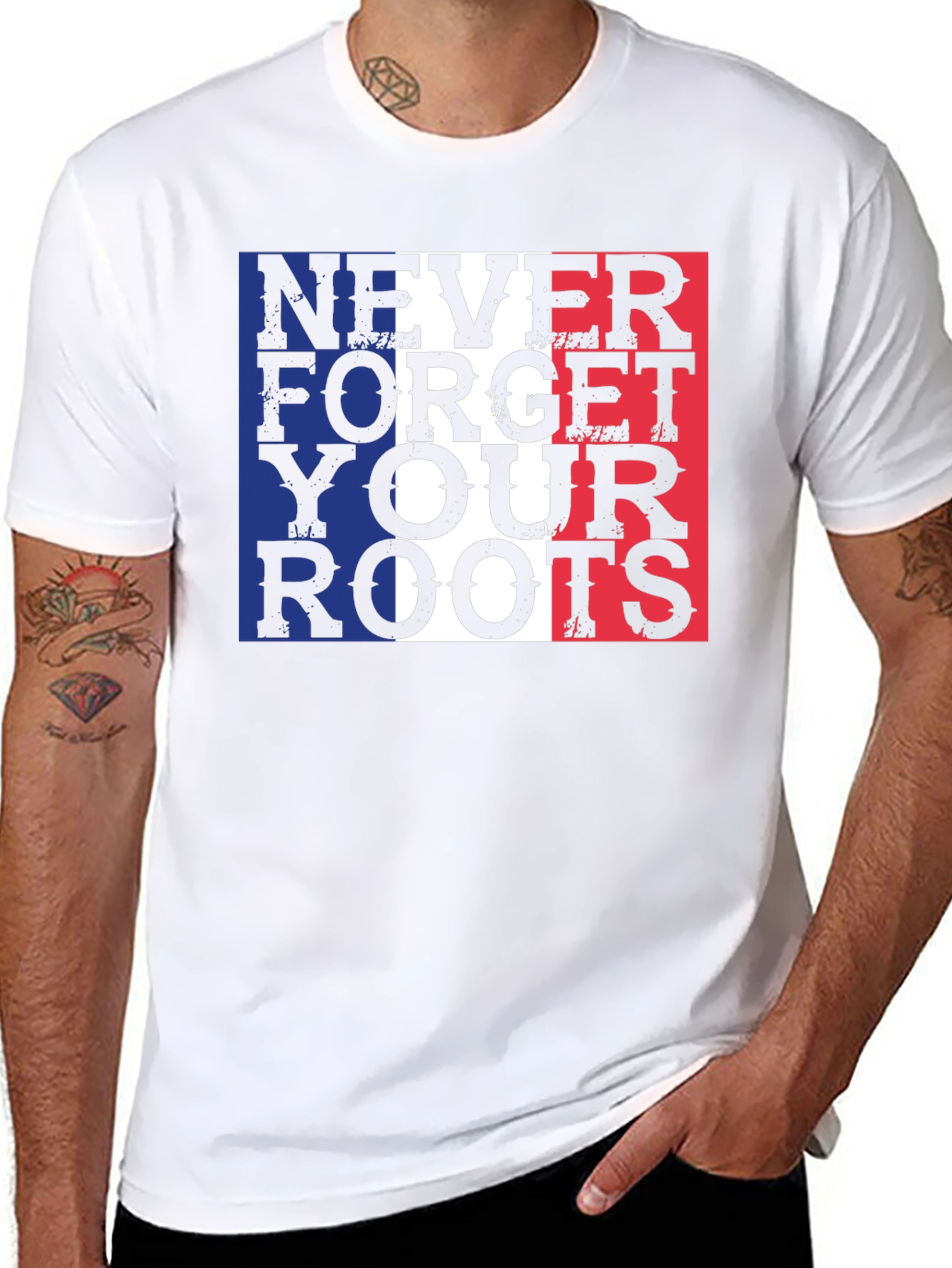 Never Forget Your Roots France Flag Graphic Tee