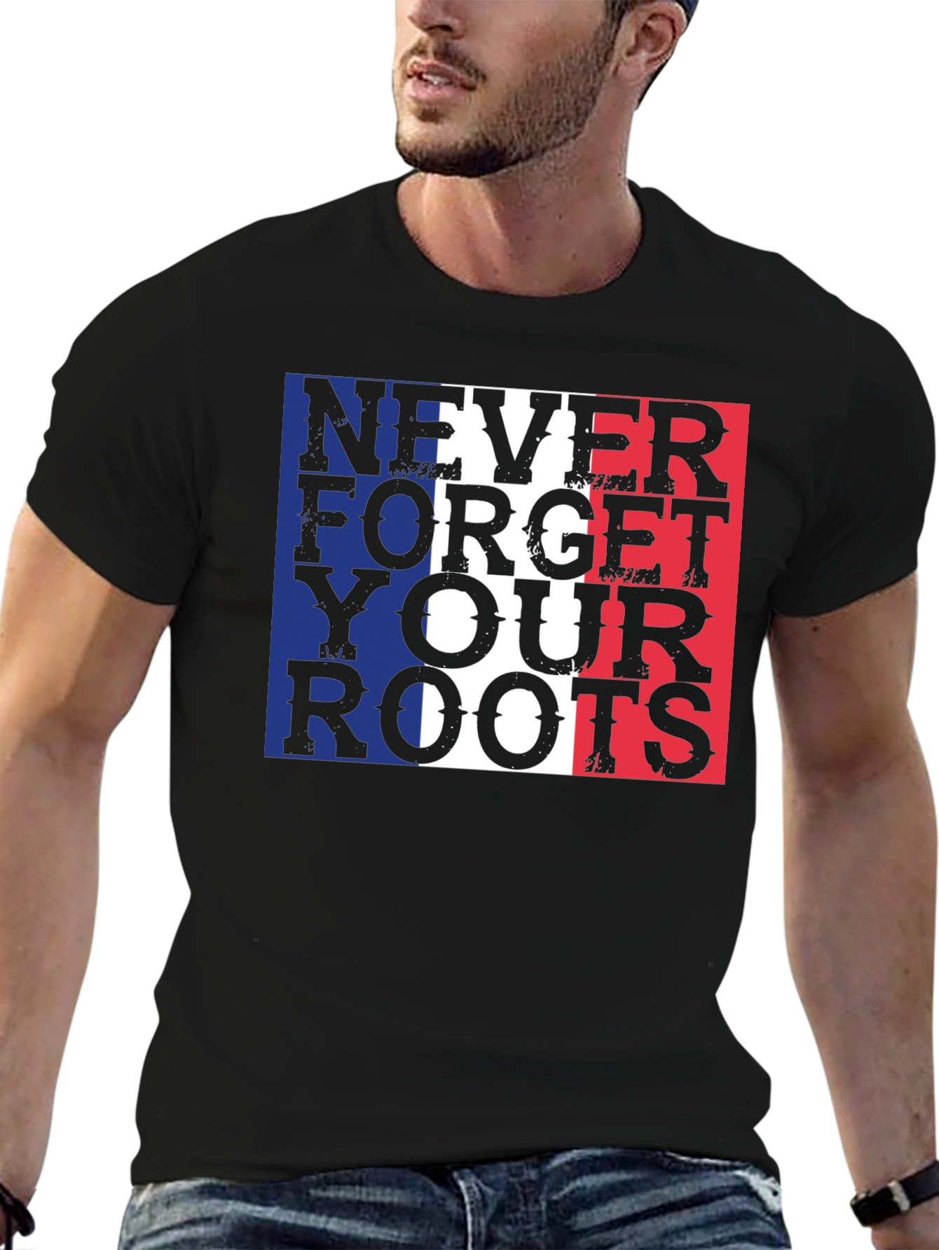 Never Forget Your Roots France Flag Graphic Tee