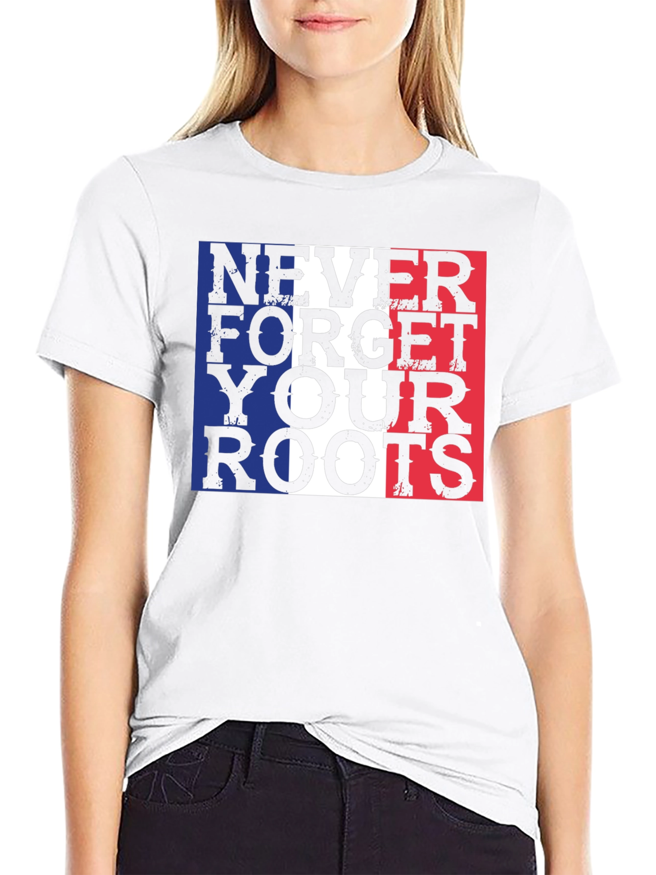 Never Forget Your Roots France Flag Graphic Tee