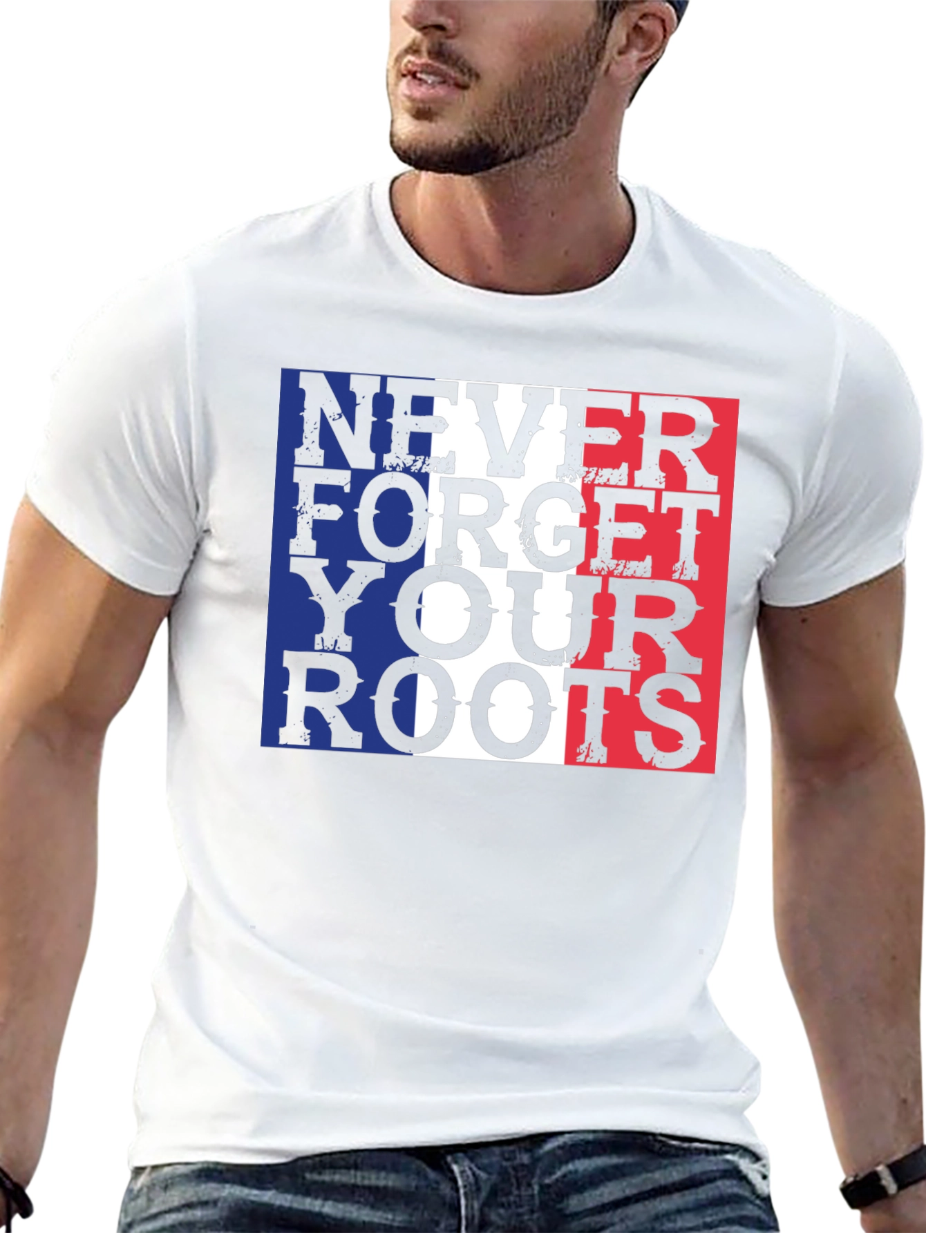 Never Forget Your Roots France Flag Graphic Tee