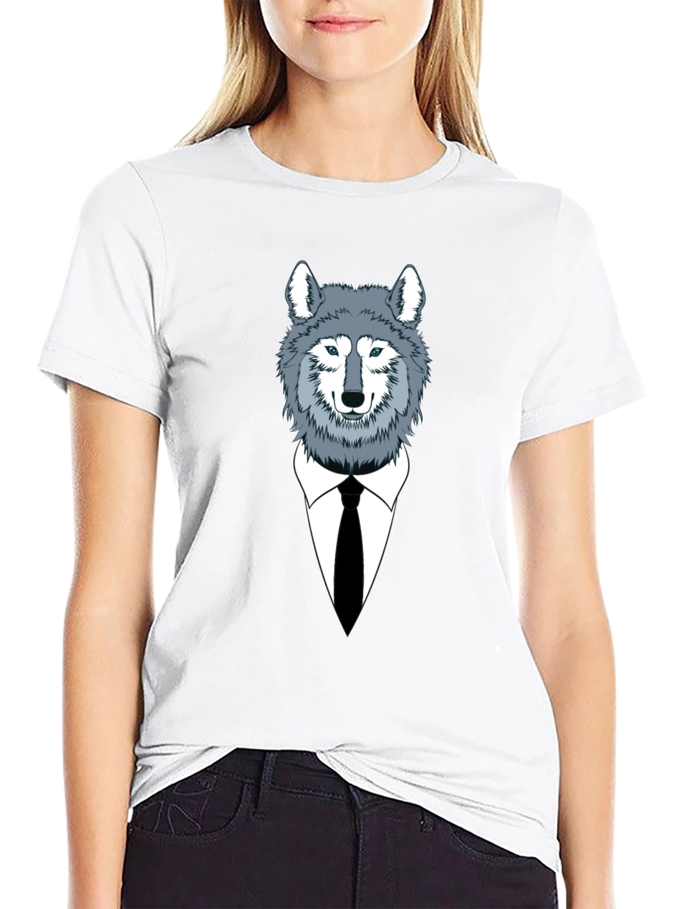 Wolf in Suit Graphic Tee - Stylish Mens T-Shirt