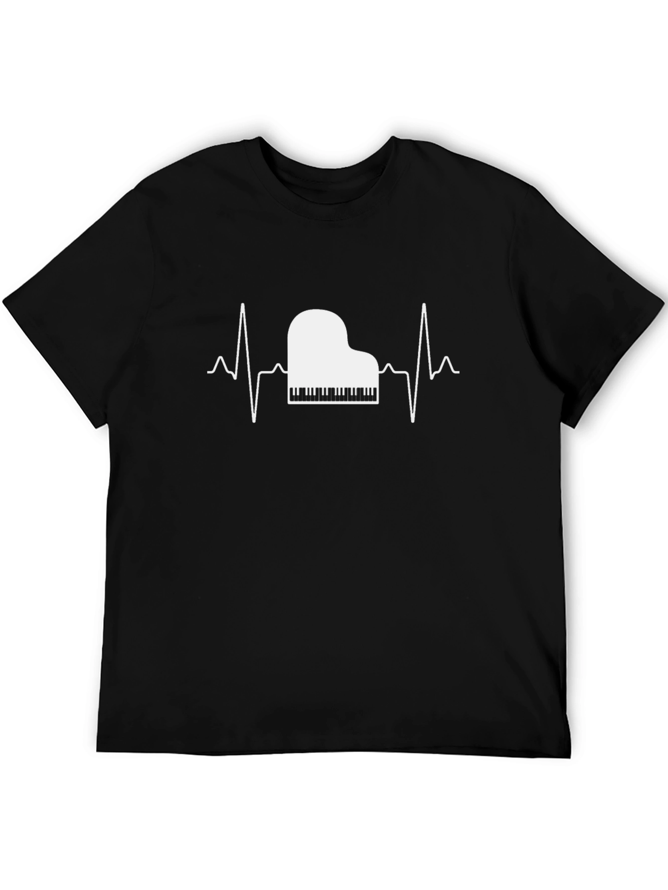 Piano Heartbeat Graphic T-Shirt - Musician Tee