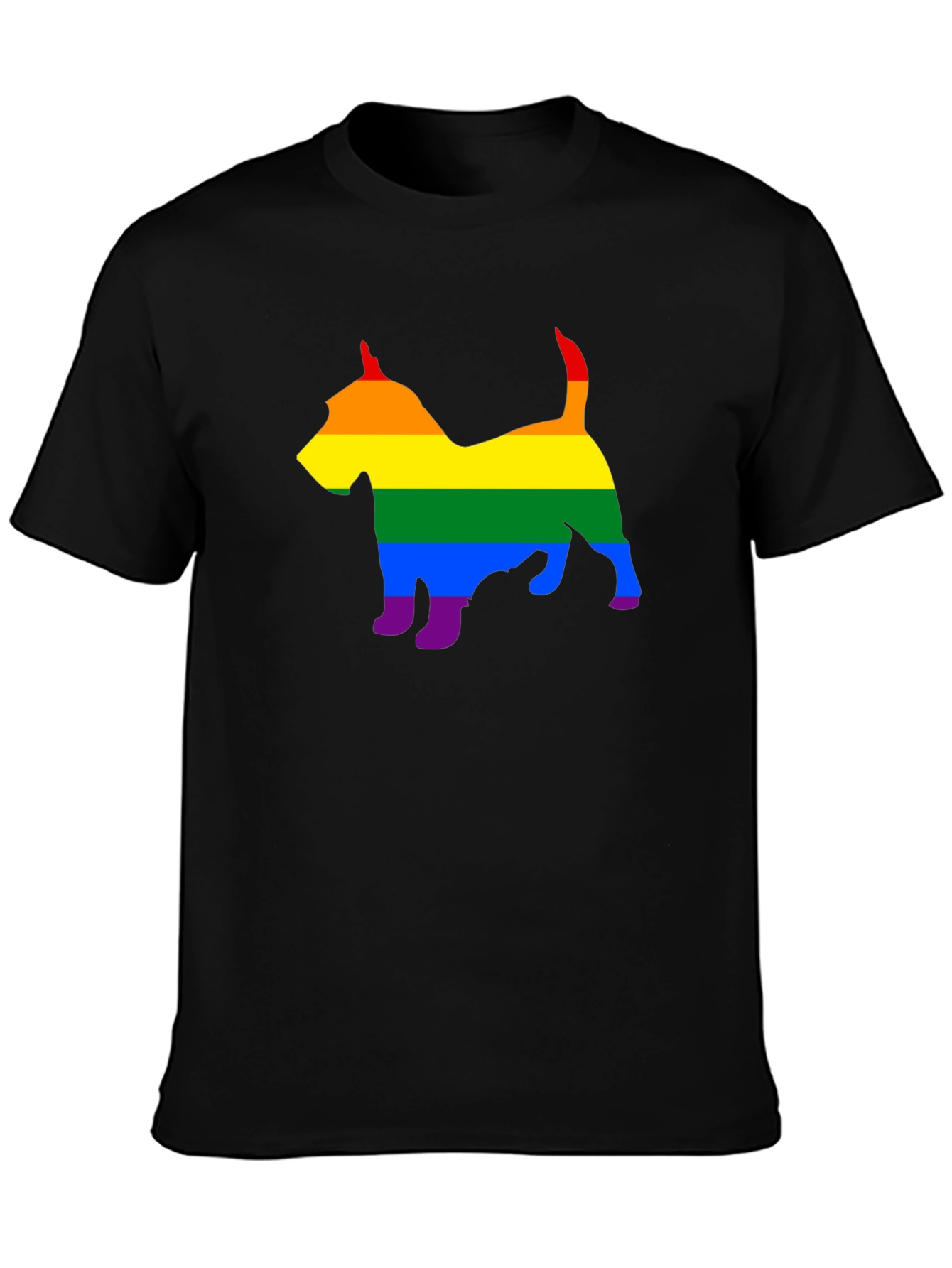 Rainbow Dog Silhouette Tee - Pride Apparel