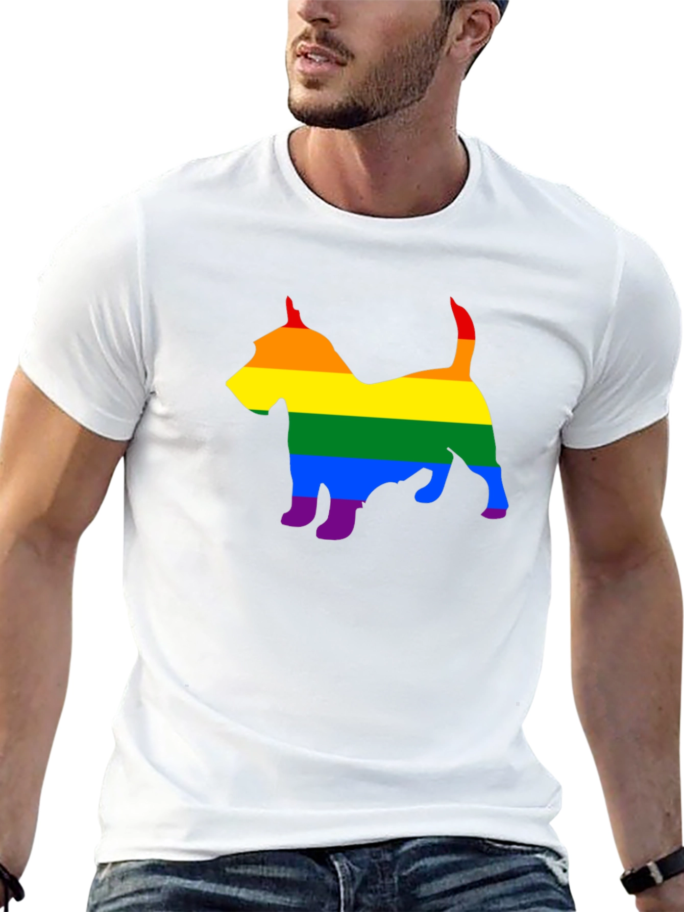 Rainbow Dog Silhouette Tee - Pride Apparel