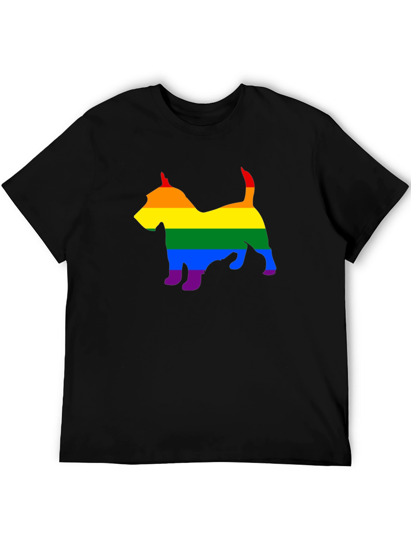 Rainbow Dog Silhouette Tee - Pride Apparel