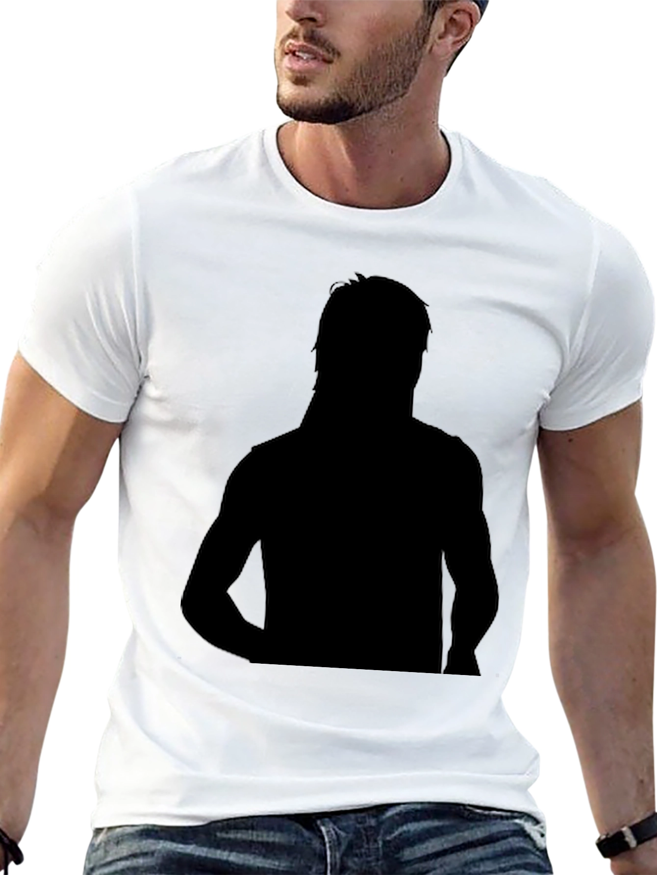 Silhouette Graphic Tee - Soft Black Cotton