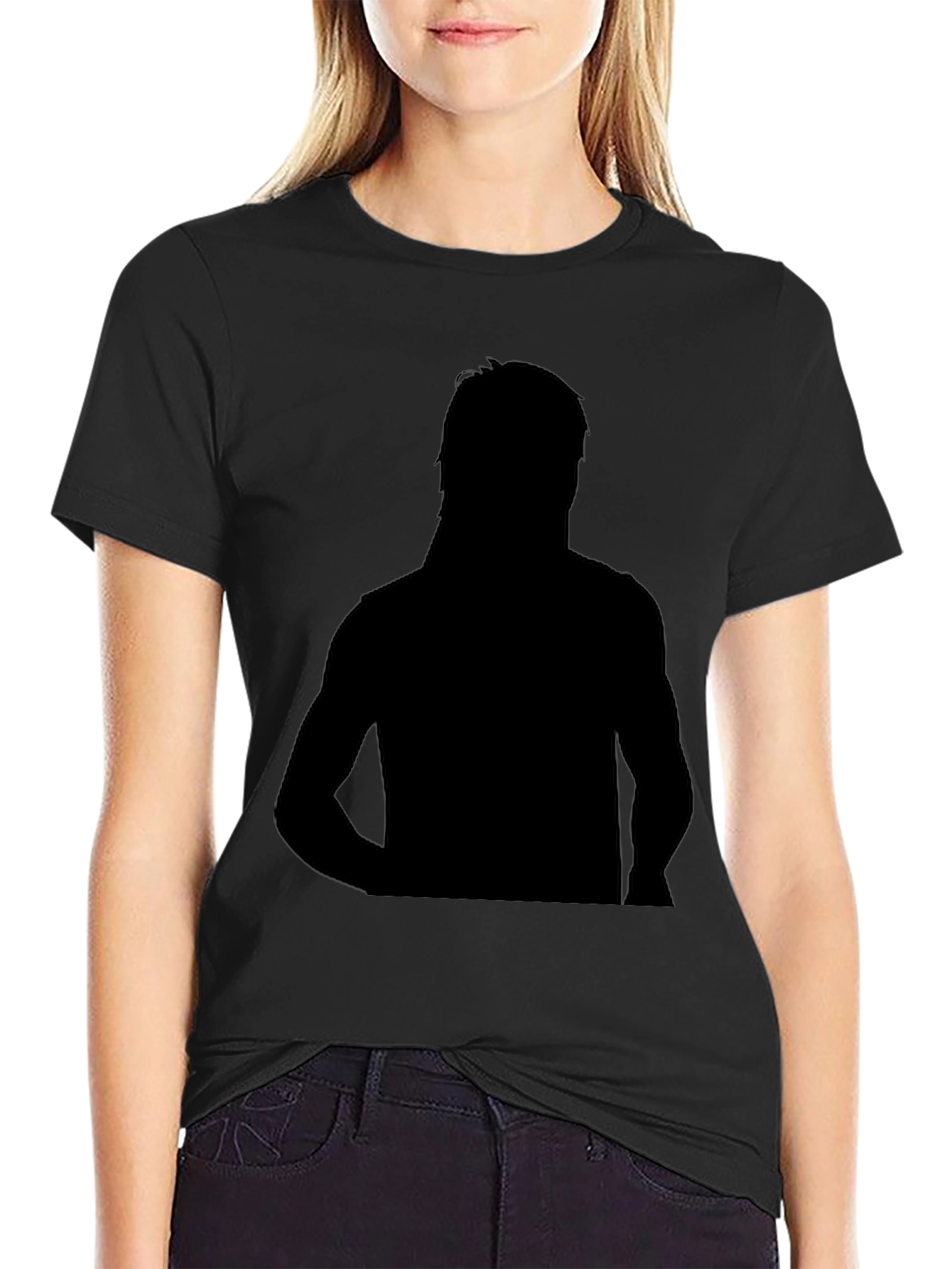 Silhouette Graphic Tee - Soft Black Cotton