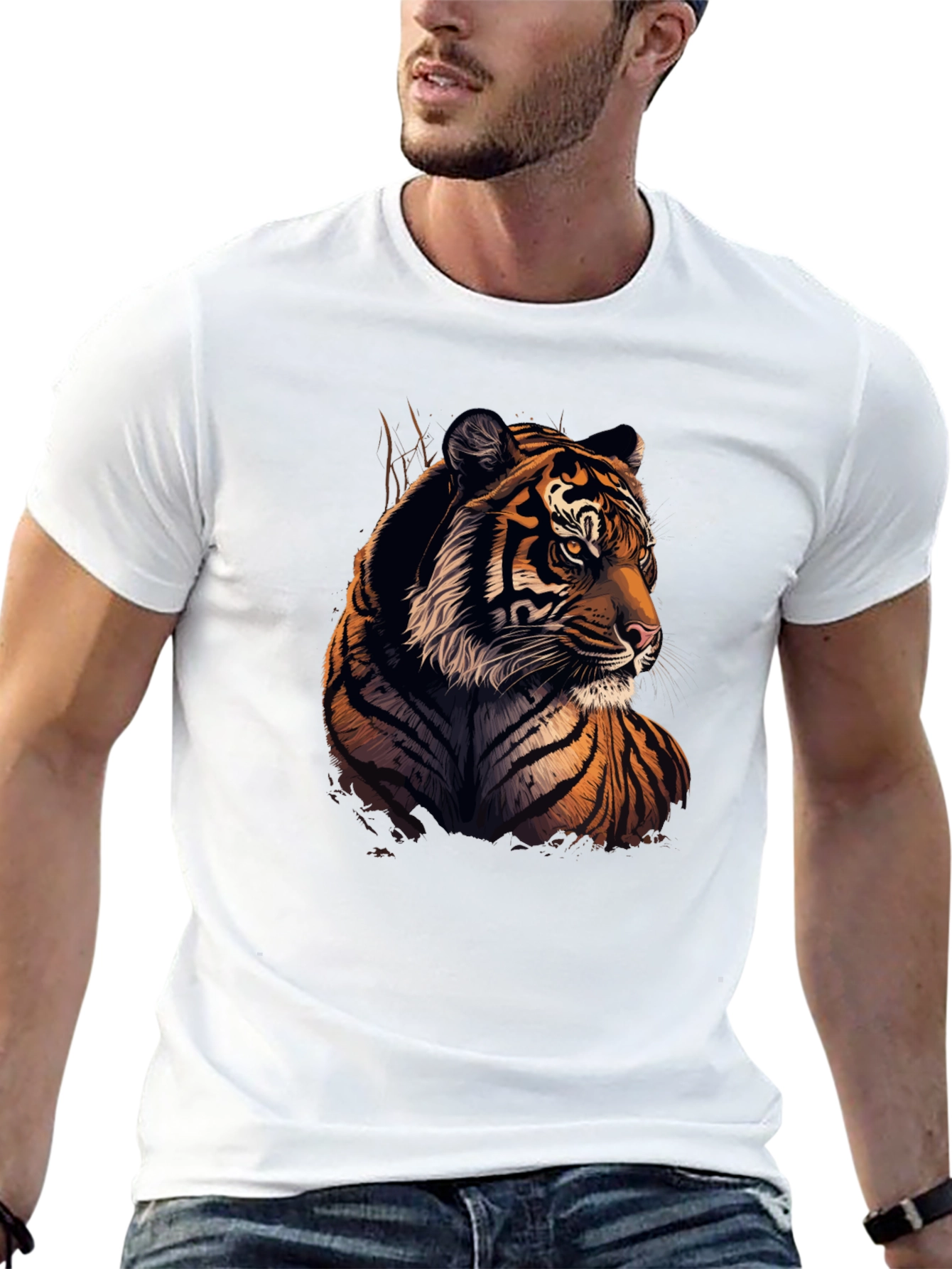 Black Tiger Graphic T-Shirt - Stylish Animal Print Tee