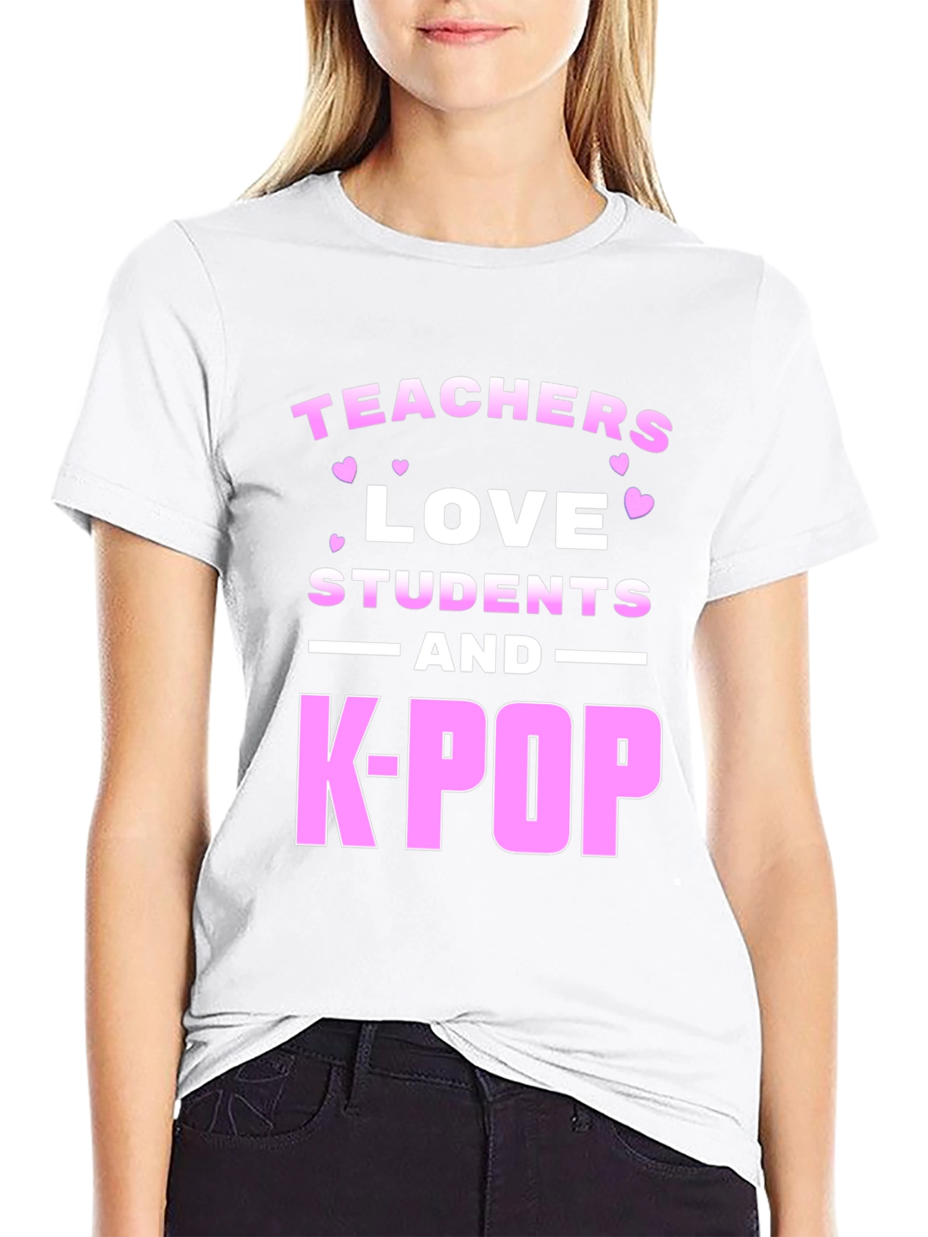 Teachers Love Students and K-Pop Graphic Tee